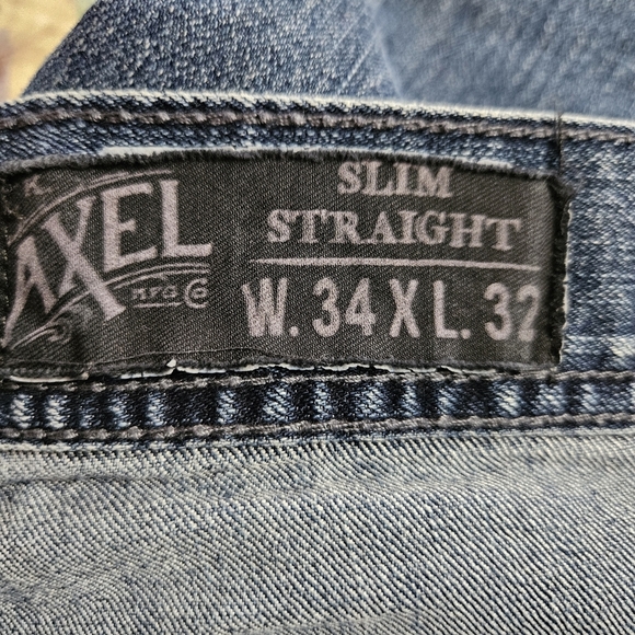 TK Axel Men's Slim Straight Faded Jeans Size 34x28 Stretch, 5-pocket Design - Picture 8 of 10